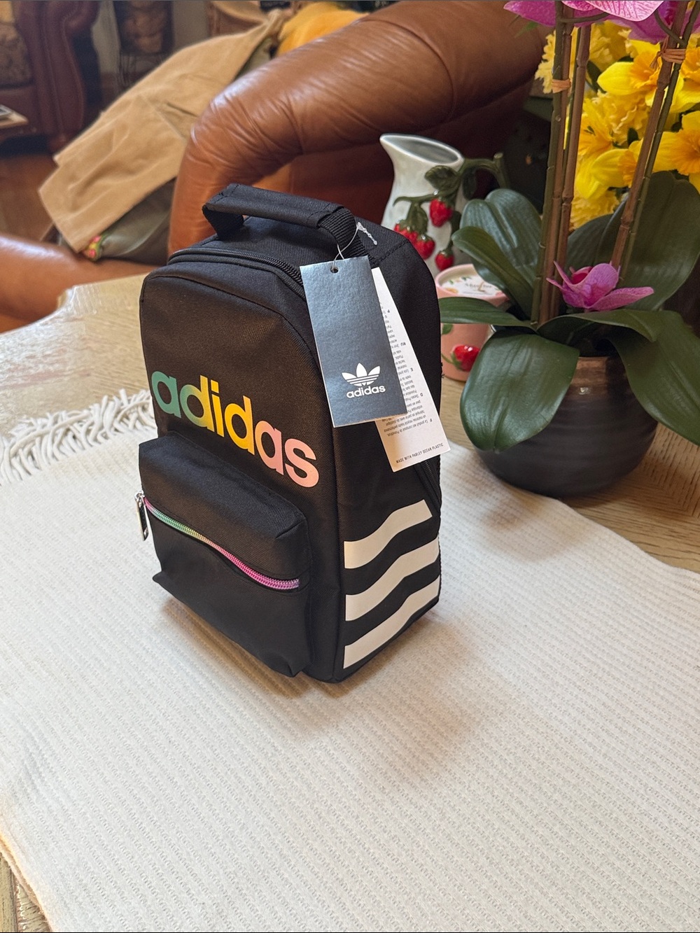 adidas Unisex Santiago Lunch Bag Cooler black and rainbow - Picture 11 of 16